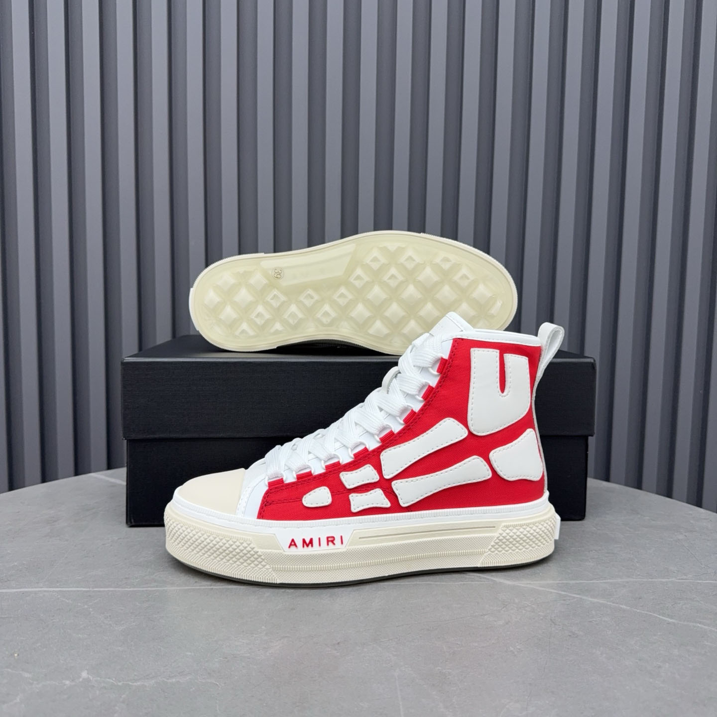 Amiri Skel Court Hi 'Varsity Red' - DesignerGu