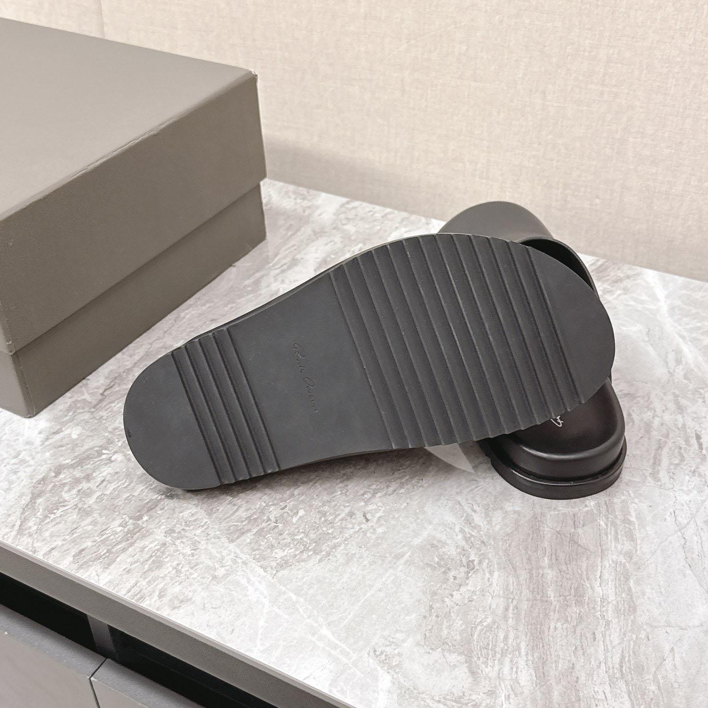 Rick Owens Porterville Granola Leather Mules - DesignerGu