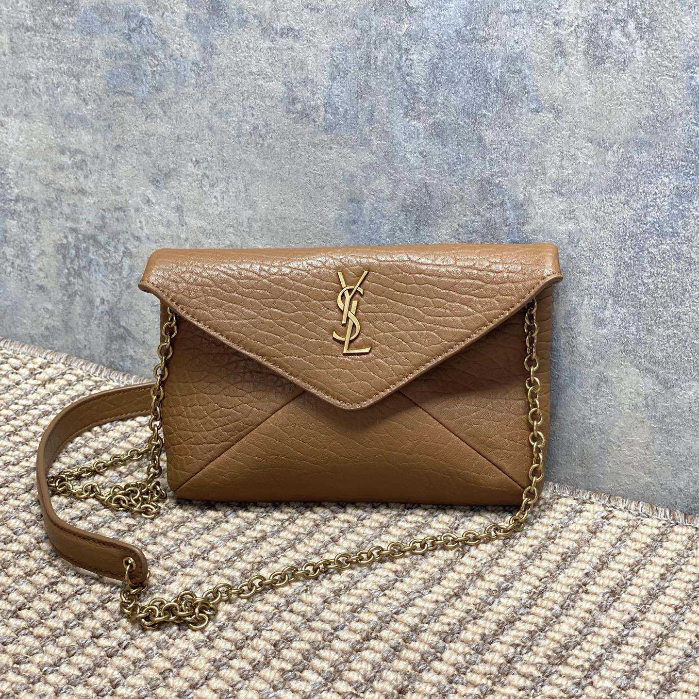 Saint Laurent Cassandre Small Chain Clutch In Lambskin - DesignerGu