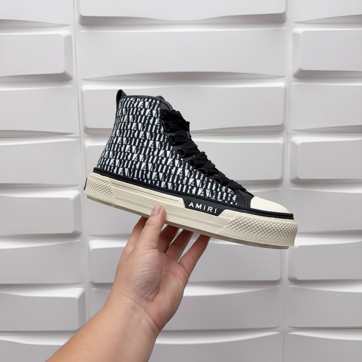 Amiri Court High 'Allover Logo - Black White' - DesignerGu