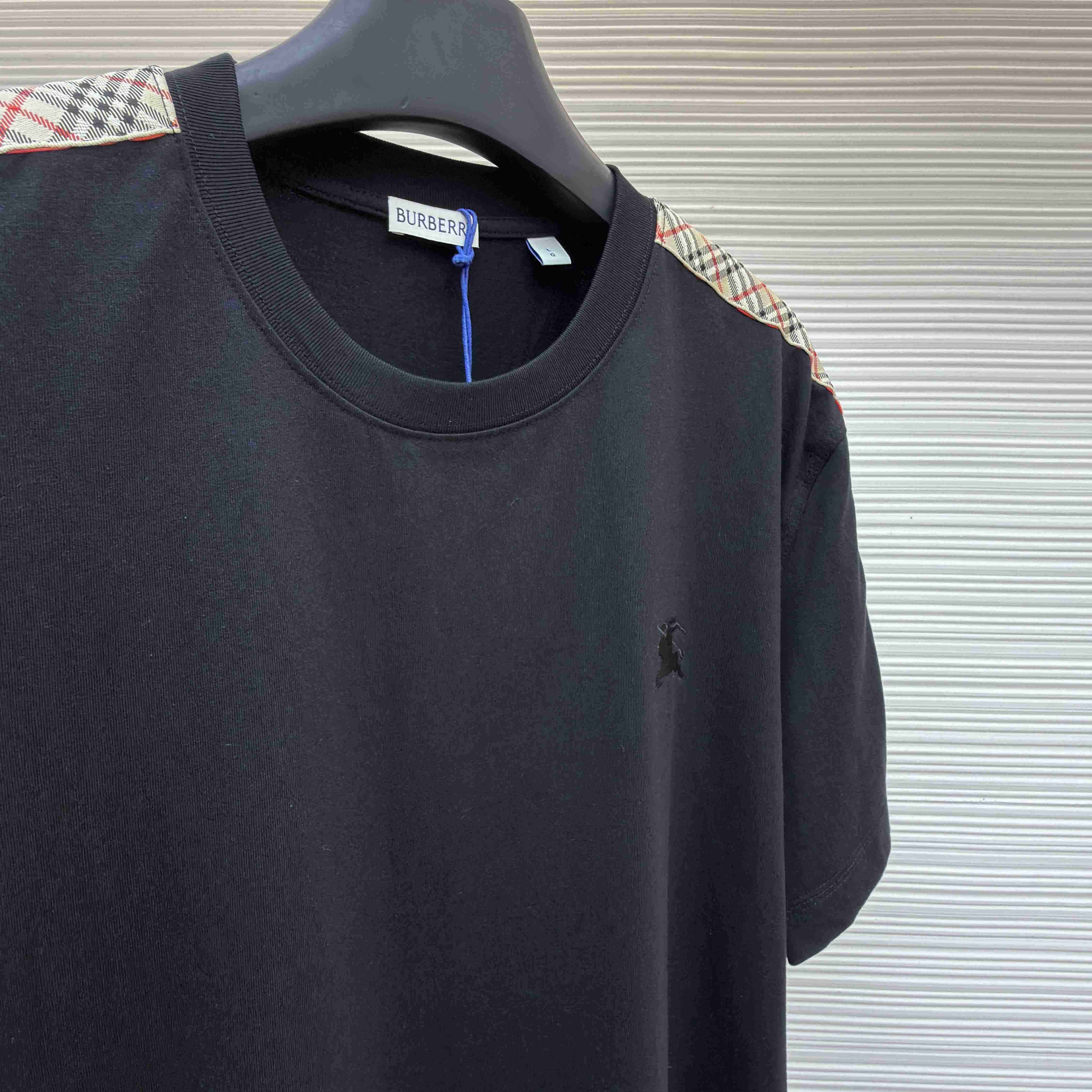 Burberry Check Trim Cotton T-shirt - DesignerGu