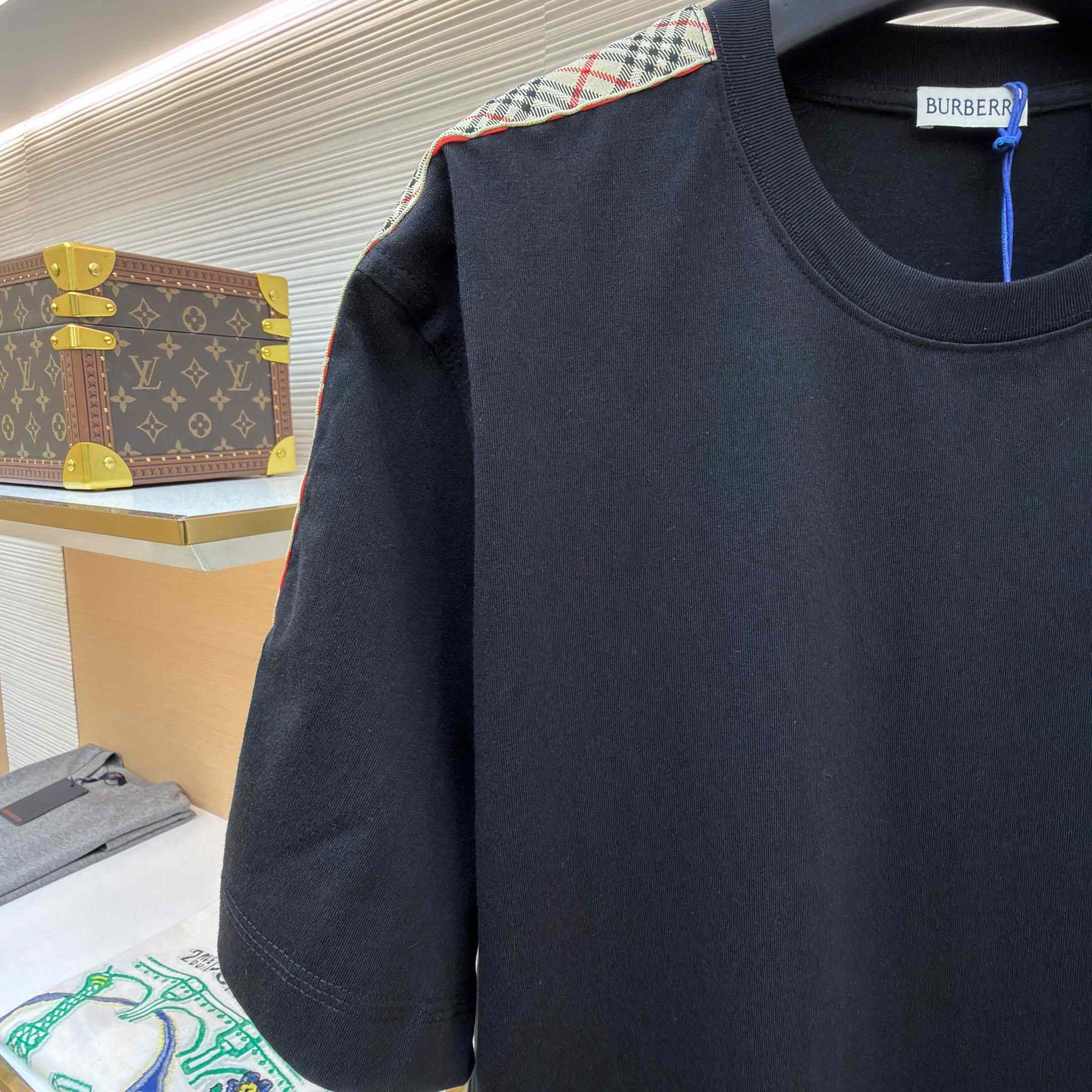 Burberry Check Trim Cotton T-shirt - DesignerGu