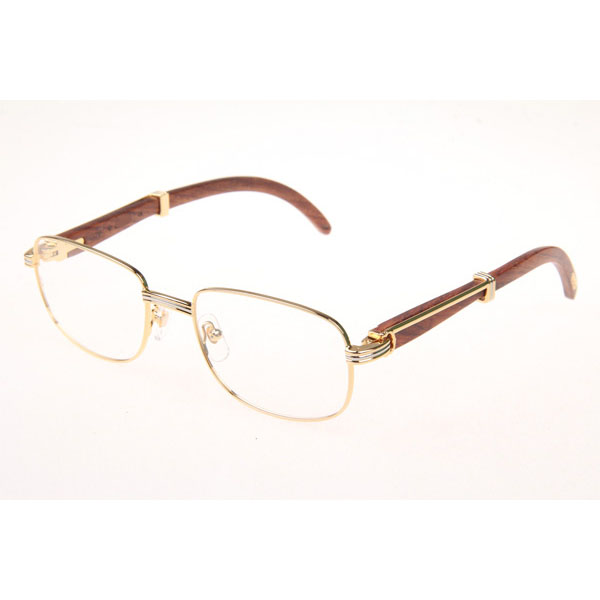 Cartier CT 7381148 Wood Eyeglasses In Gold - DesignerGu