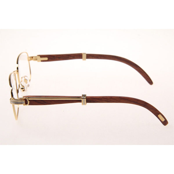 Cartier CT 7381148 Wood Eyeglasses In Gold - DesignerGu