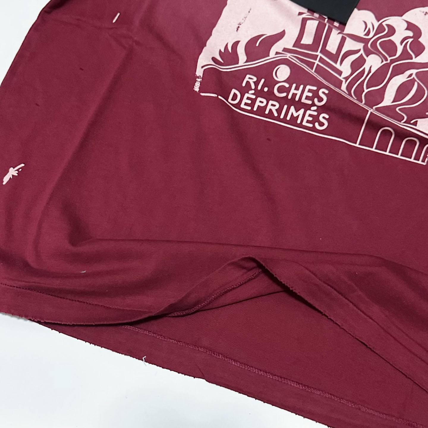 Enfants Riches Déprimés Burning Church T-Shirt 'Dark Scarlet' - DesignerGu