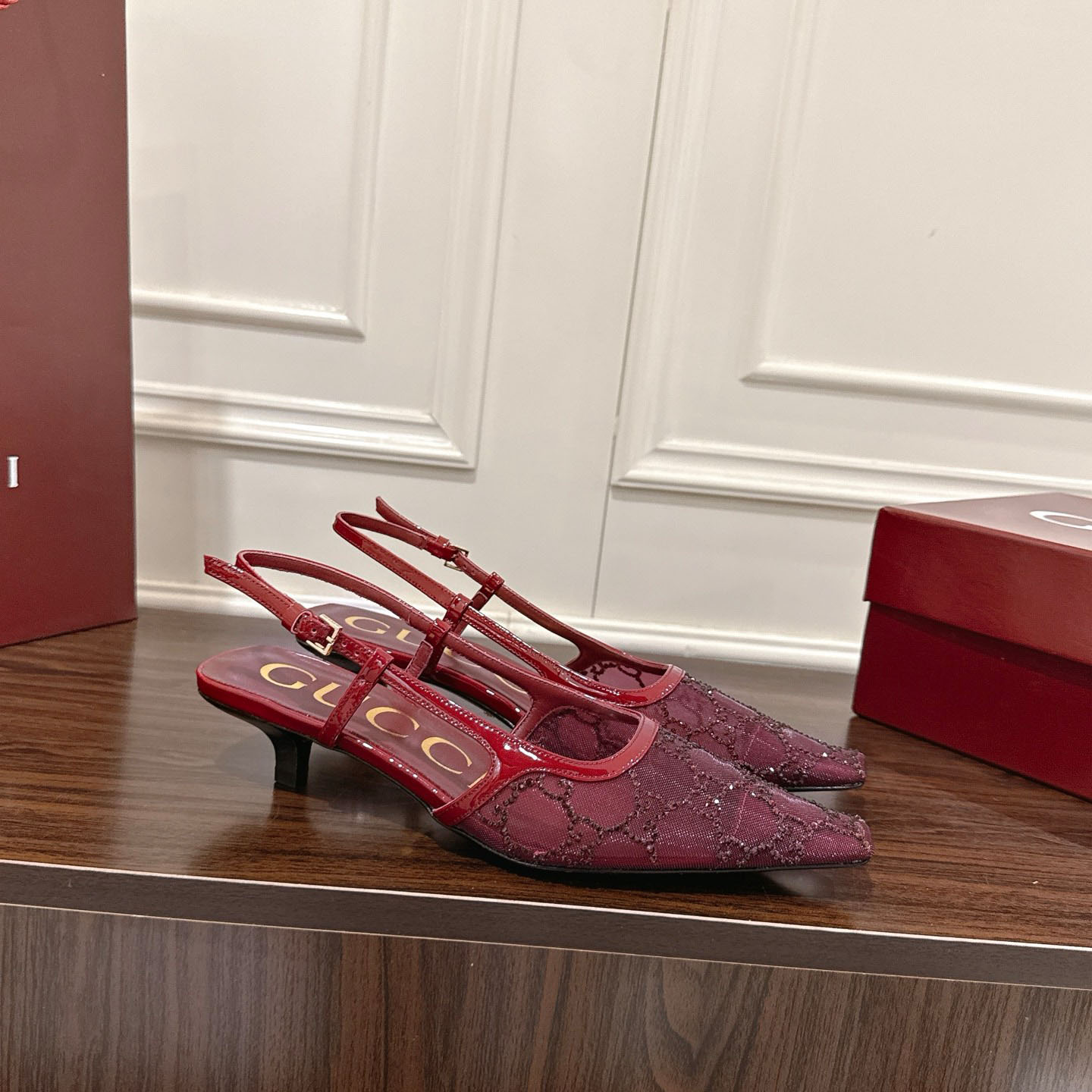 Gucci Women's GG Crystal Slingback Pump - DesignerGu