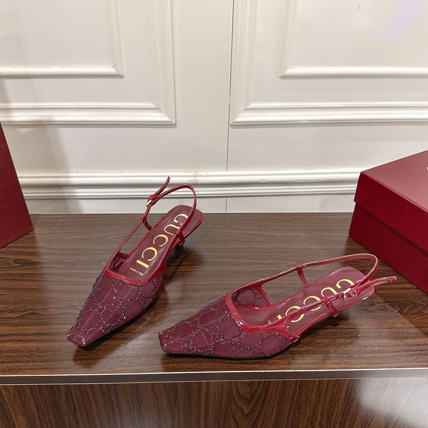 Gucci Women's GG Crystal Slingback Pump - DesignerGu