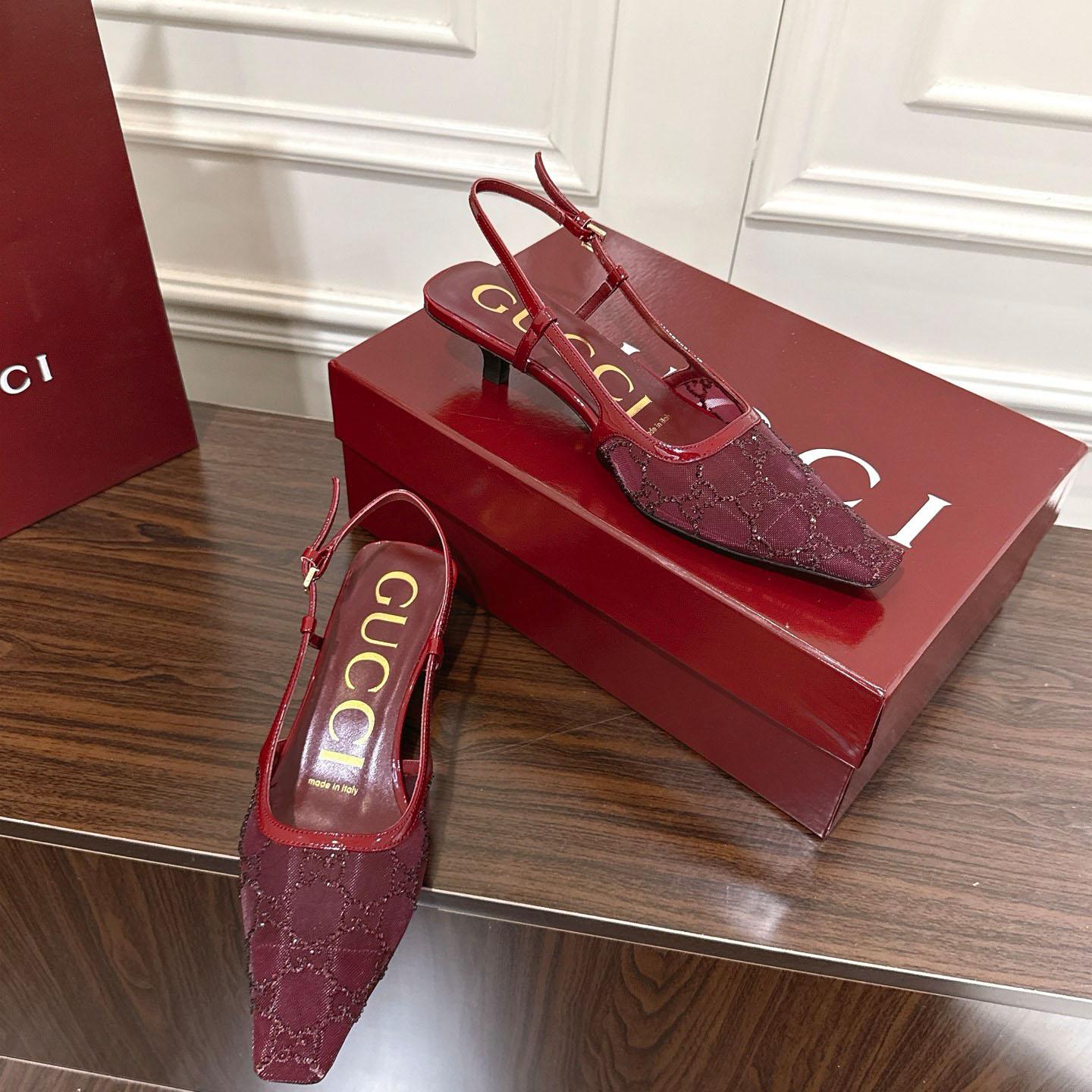 Gucci Women's GG Crystal Slingback Pump - DesignerGu