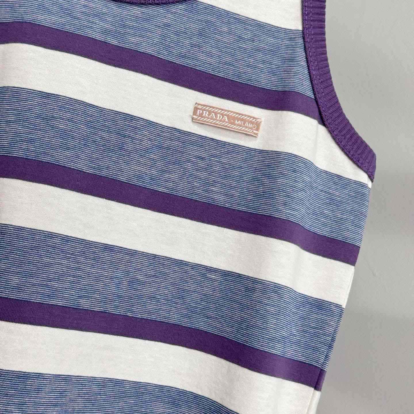 Prada Bayadere Stripe Jersey Tank Top - DesignerGu