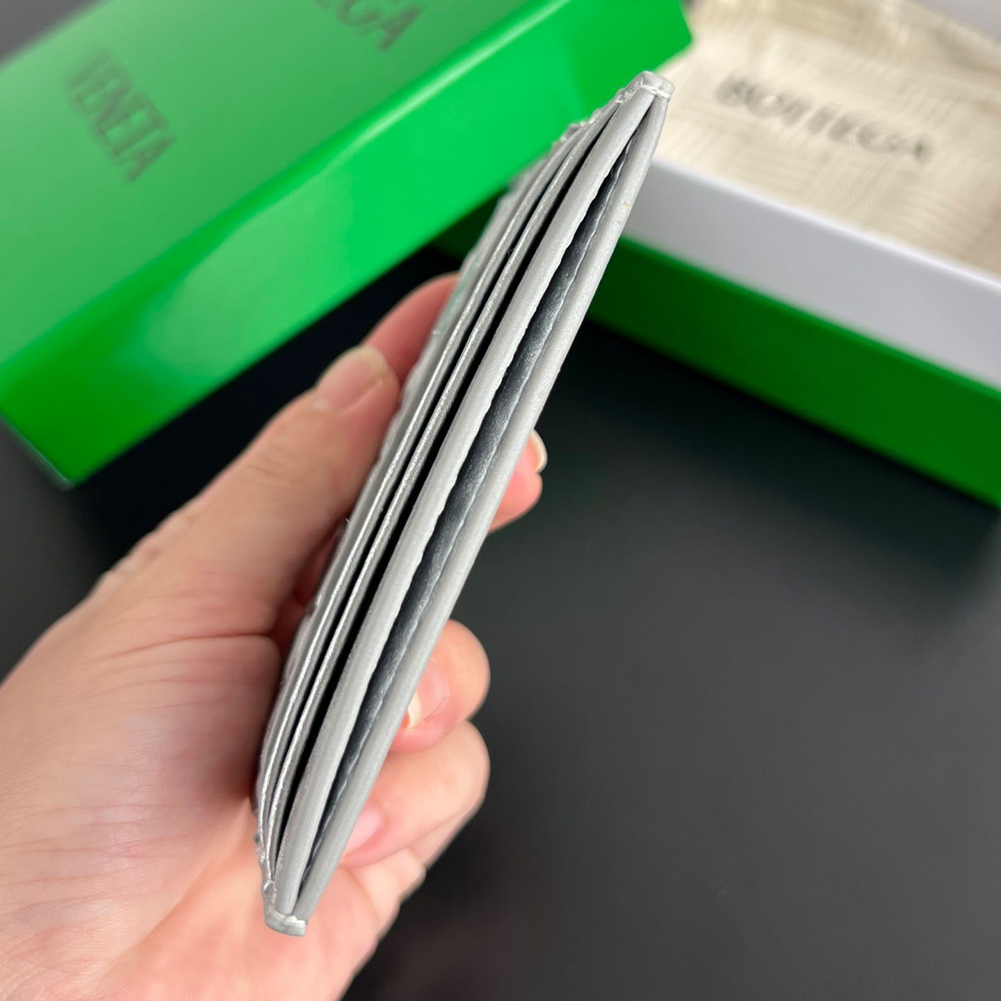 Bottega Veneta Intrecciato Credit Card Case - DesignerGu