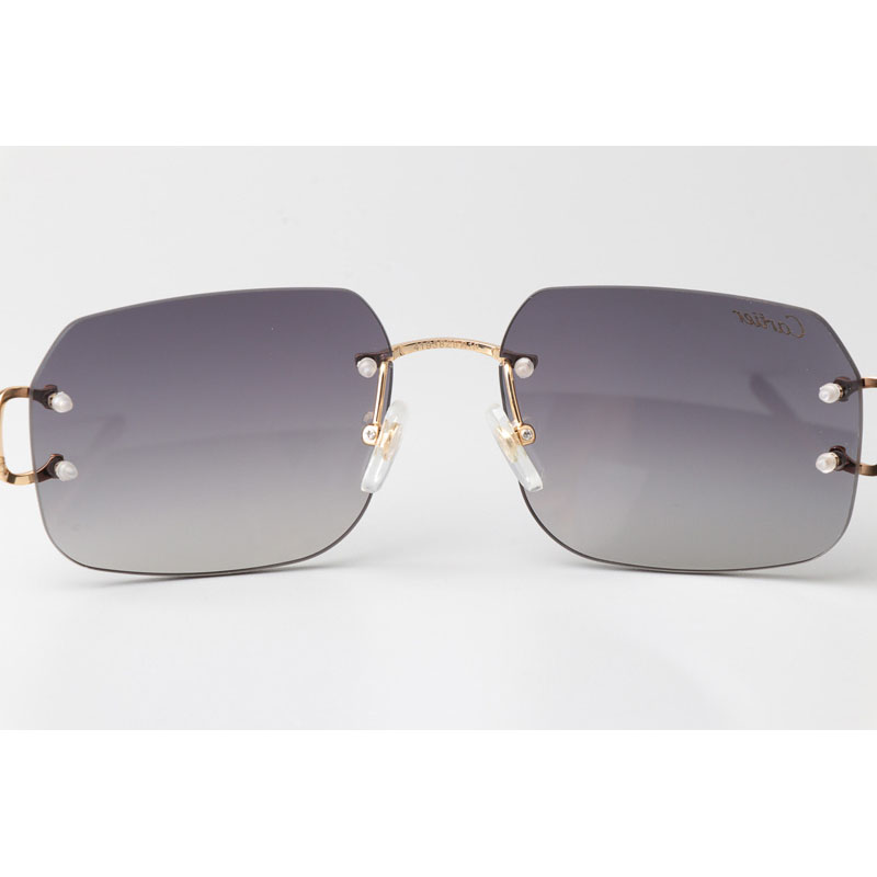 Cartier CT 4193833 Sunglasses Gold Gradient Gray - DesignerGu