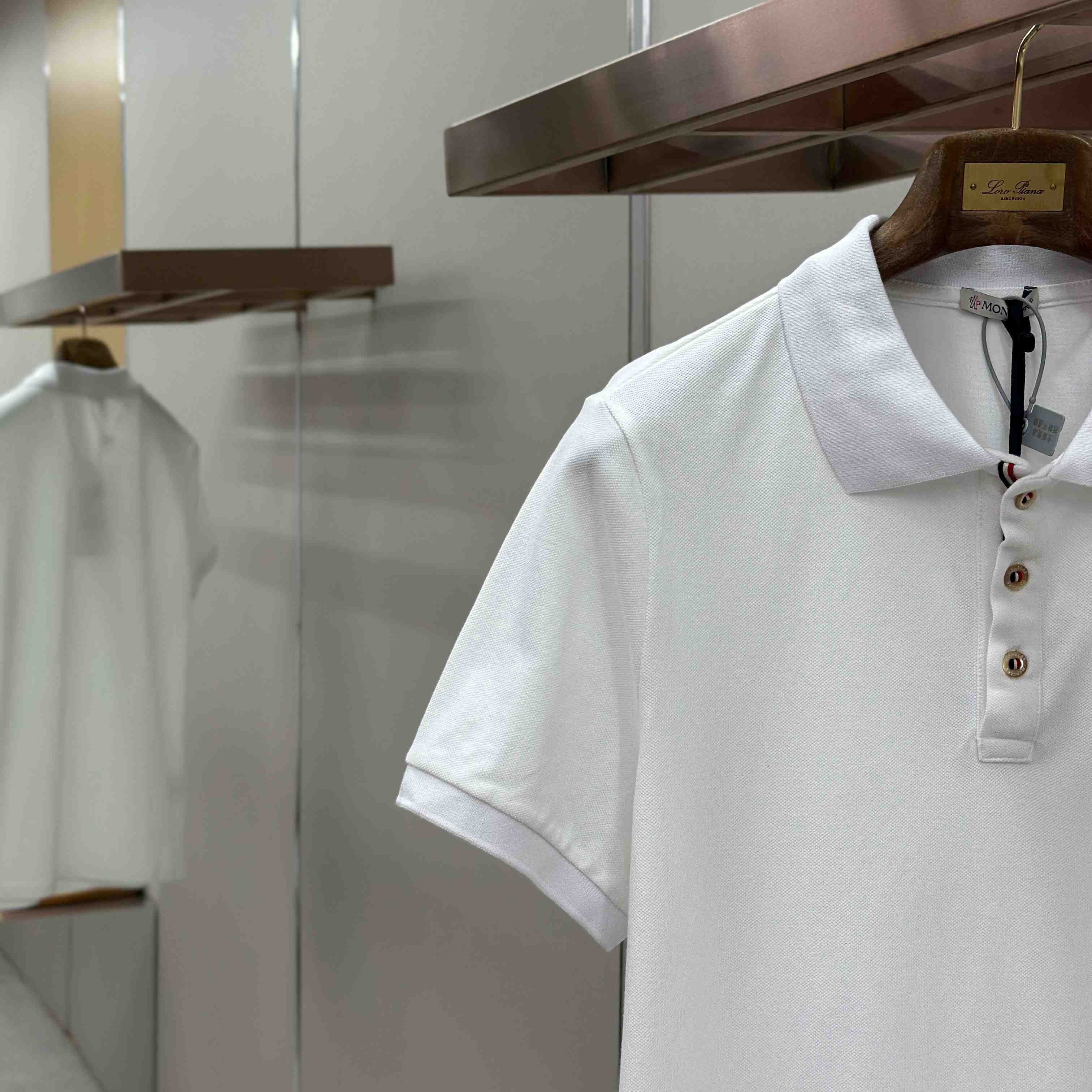 Moncler Logo Patch Cotton Polo Shirt - DesignerGu