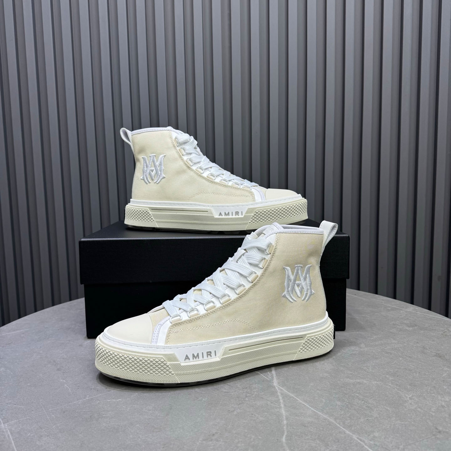 Amiri M.A. Logo Court High 'Alabaster' - DesignerGu