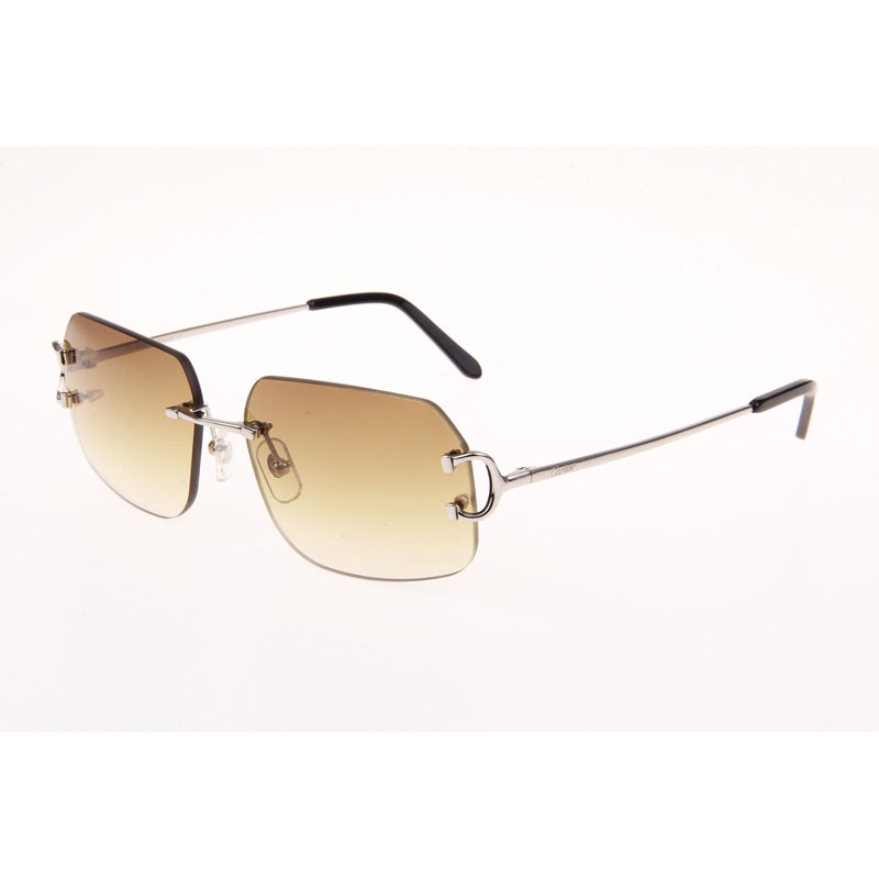 Cartier CT 4193833 Sunglasses In Silver Gradient Brown - DesignerGu