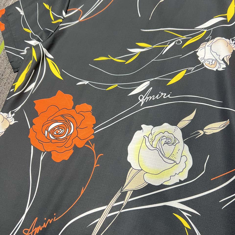 Amiri Floral Camp Shirt 'Black' - DesignerGu