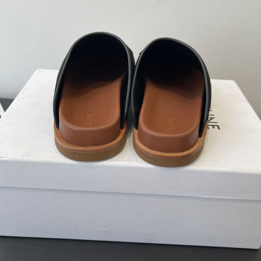 CELINE PITEA CLOG IN Suede Calfskin - DesignerGu