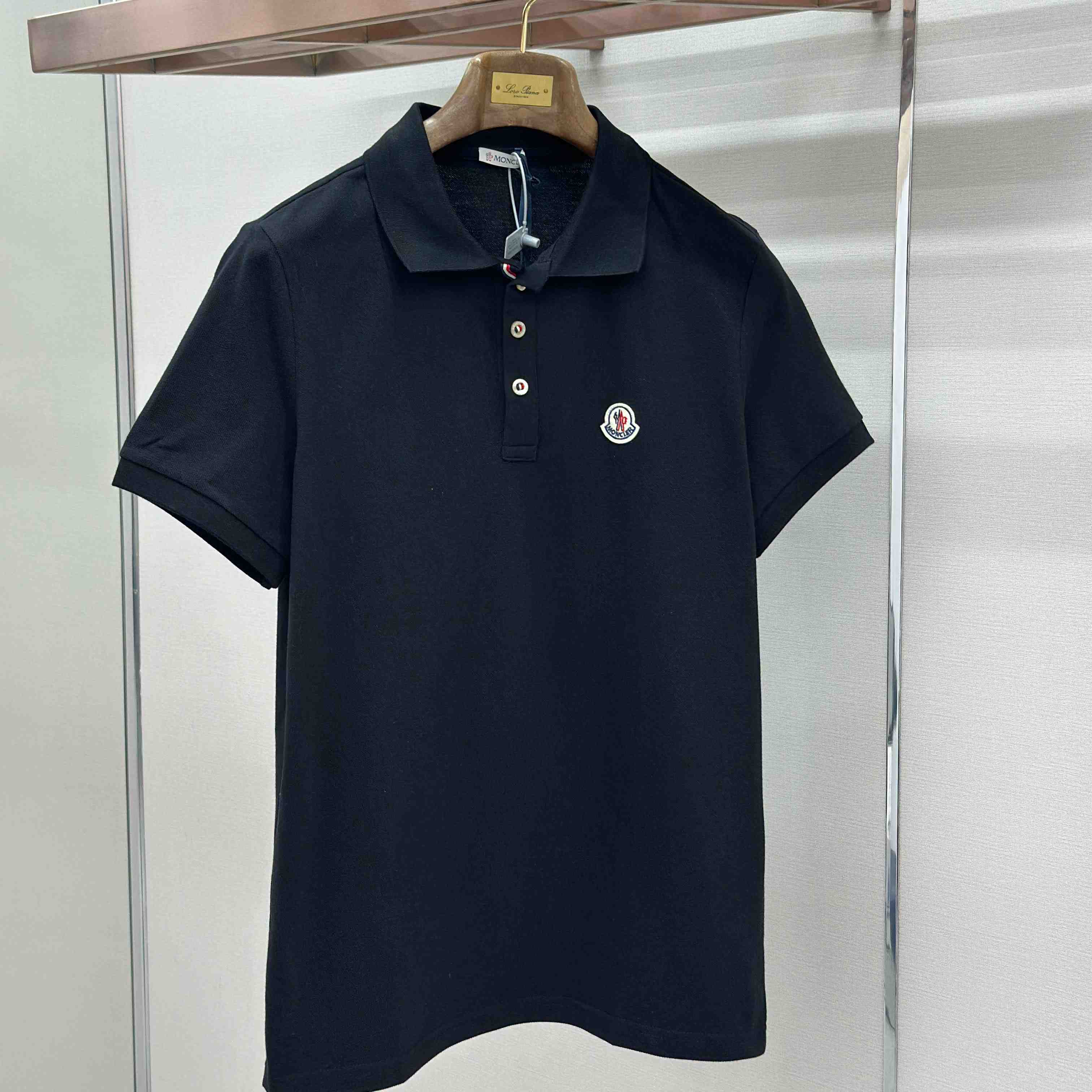 Moncler Logo Patch Cotton Polo Shirt - DesignerGu
