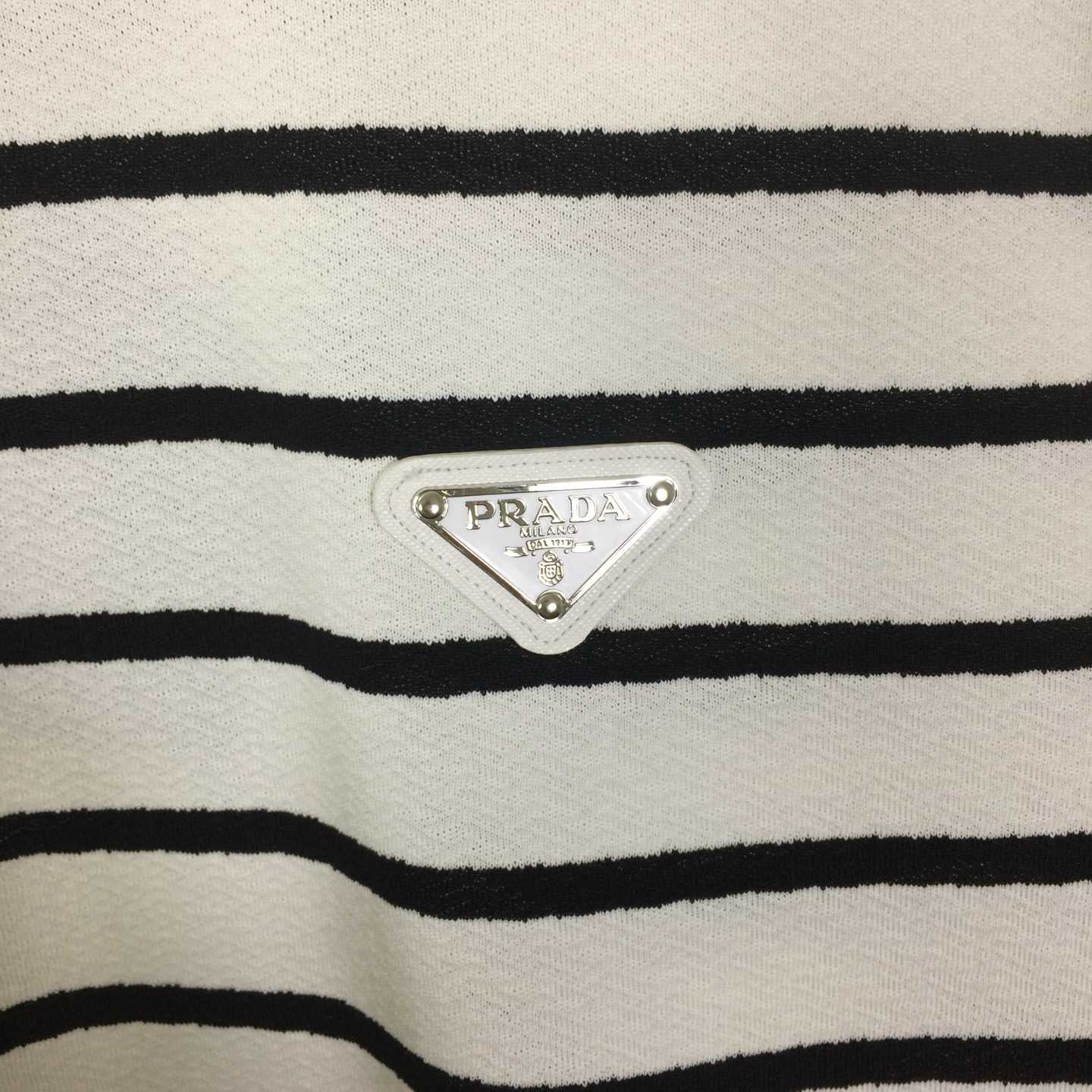 Prada Striped Short Sleeve Cotton T-Shirt - DesignerGu