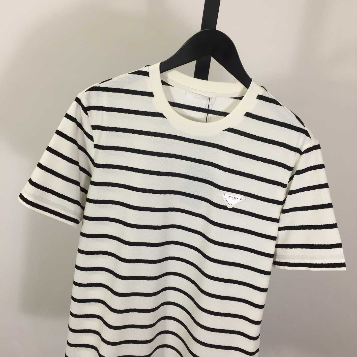 Prada Striped Short Sleeve Cotton T-Shirt - DesignerGu