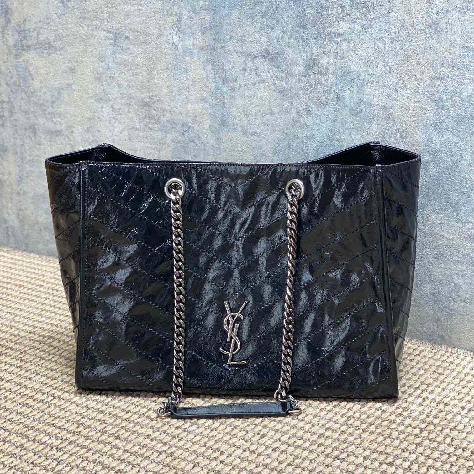 Saint Laurent Niki Textured-Leather Tote - DesignerGu