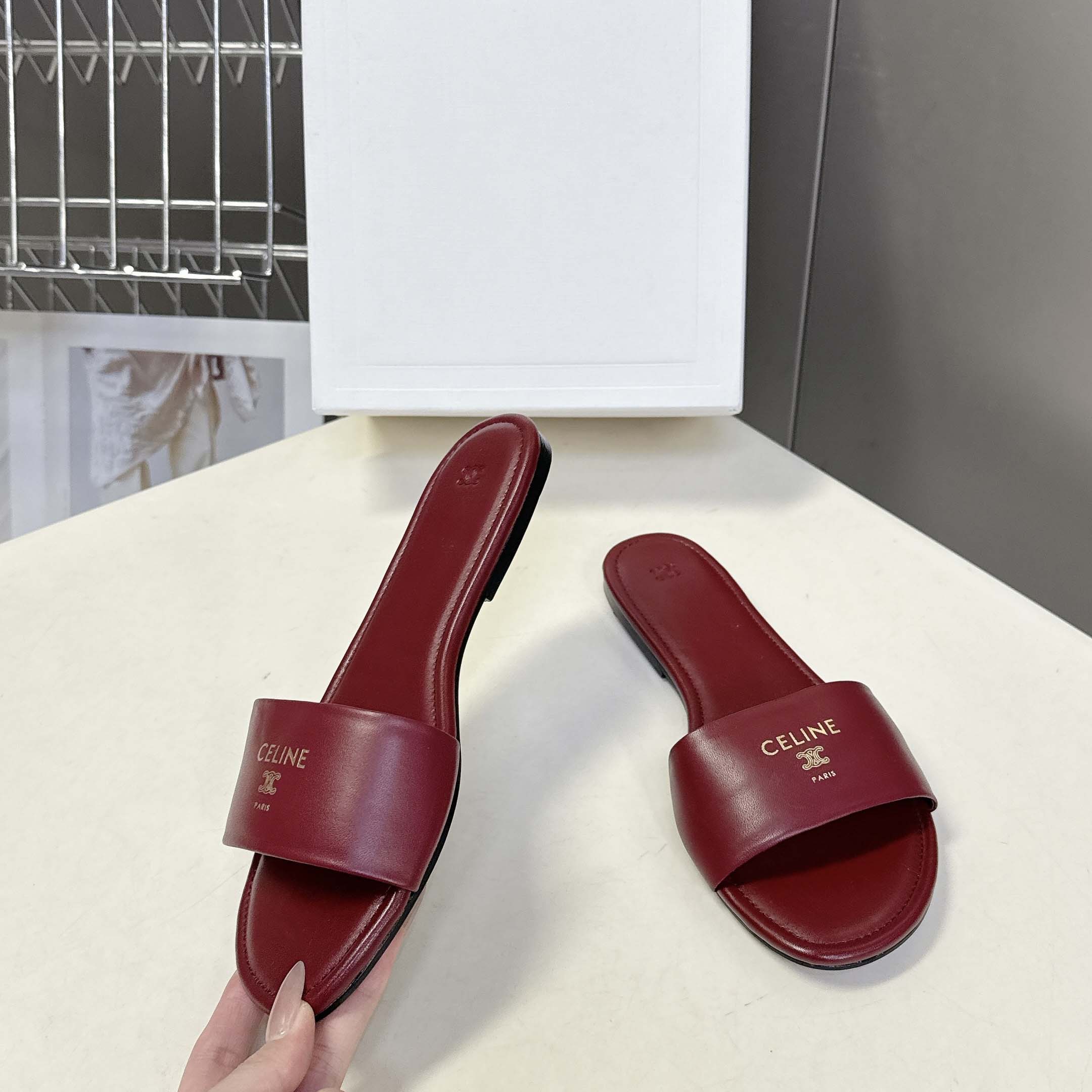 Celine Coast Mule In Lambskin - DesignerGu