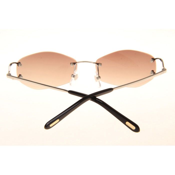 Cartier CT 4193831 Sunglasses In Silver Gradient Brown - DesignerGu