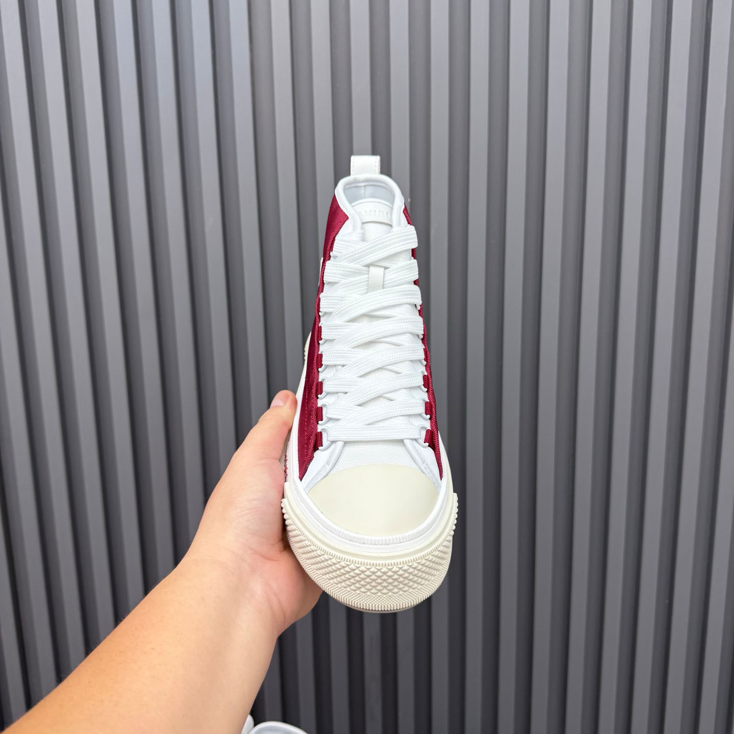 Amiri Burgundy Court Hi Sneakers - DesignerGu