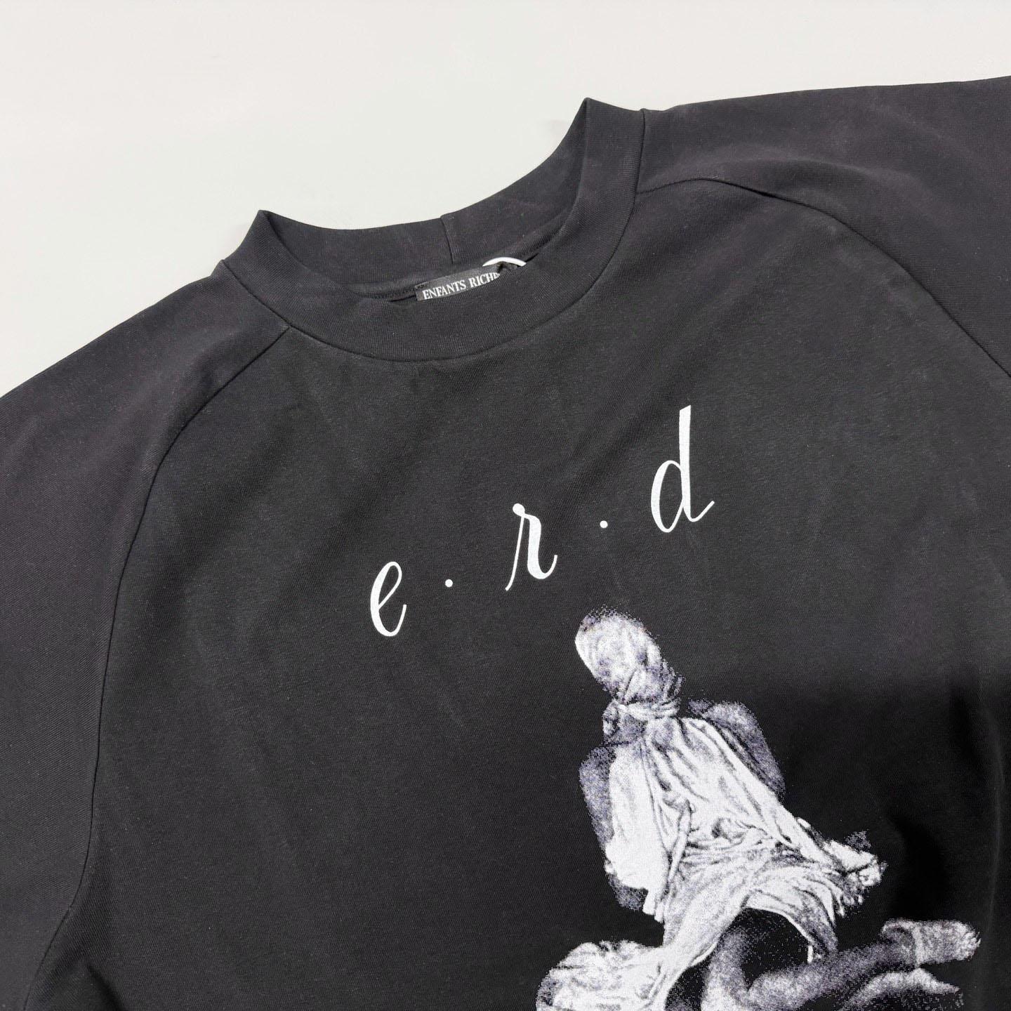 Enfants Riches Déprimés Woman In Sheet Raglan T-Shirt 'Faded Black' - DesignerGu