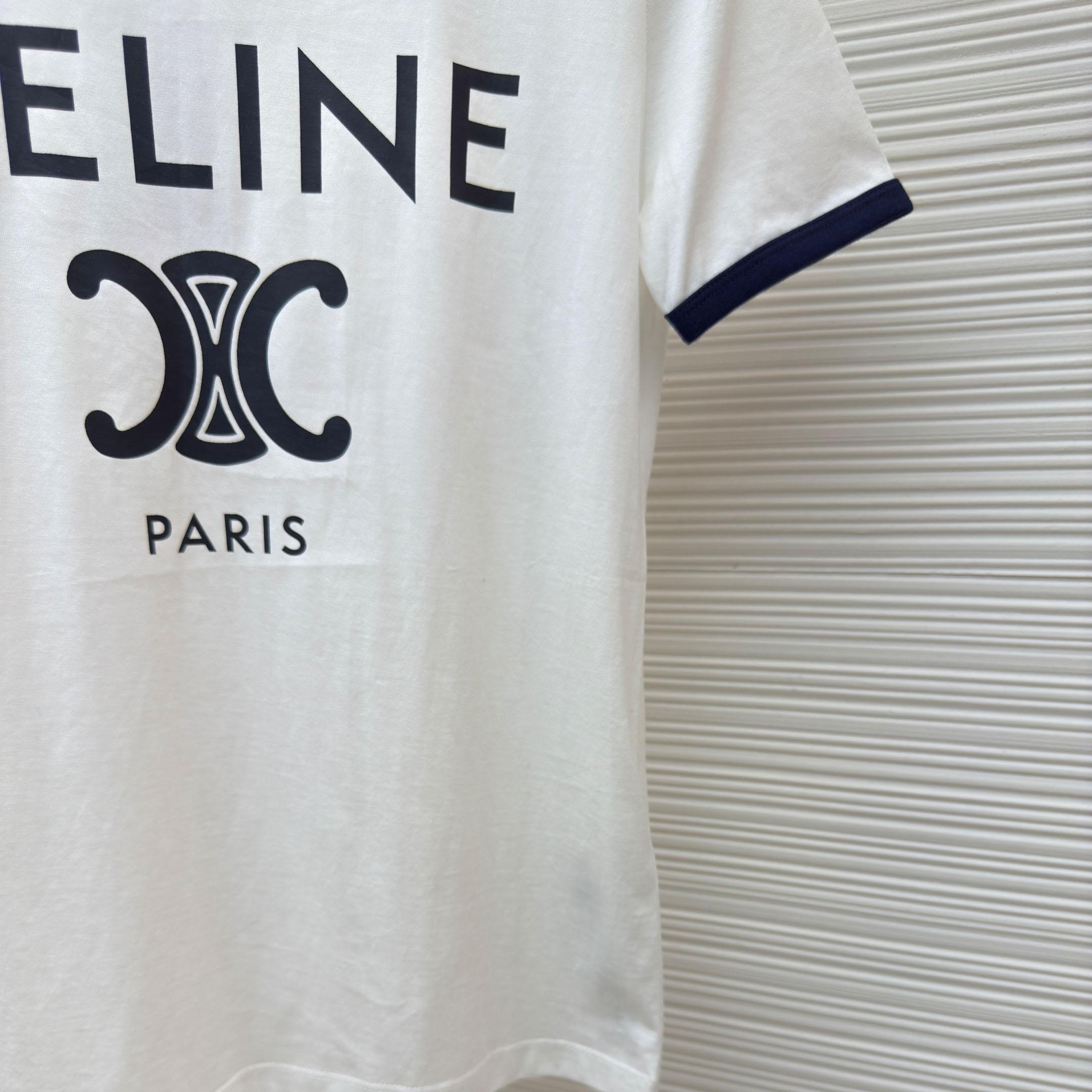 celine Paris T-shirt In Cotton Jersey - DesignerGu