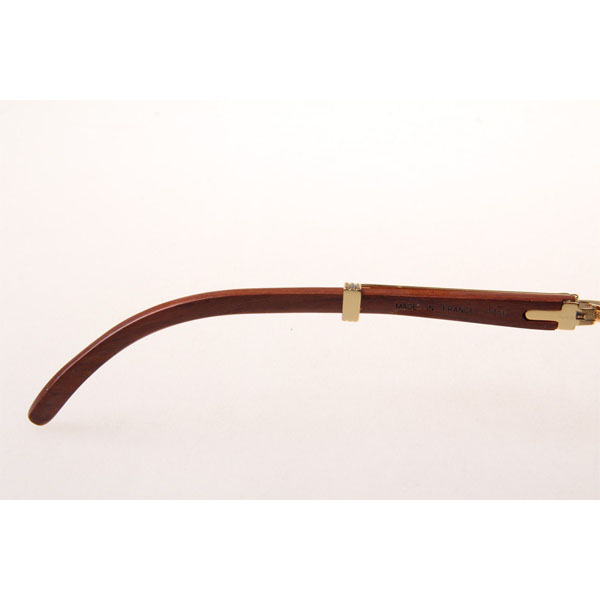 Cartier CT 7381148 Wood Sunglasses In Gold Grey - DesignerGu