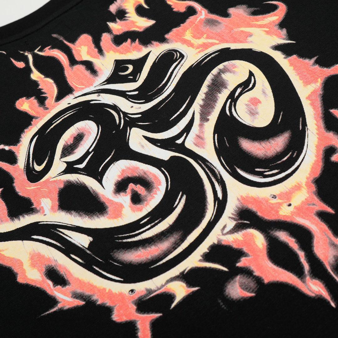 Hellstar Inner Peace Fire Tee 'Black' - DesignerGu