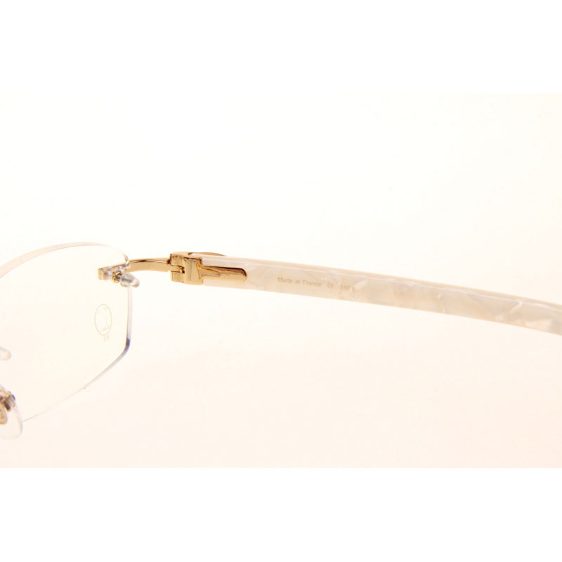 Cartier CT 5952143 Eyeglasses In Gold White - DesignerGu