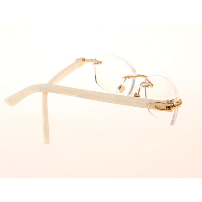Cartier CT 5952143 Eyeglasses In Gold White - DesignerGu