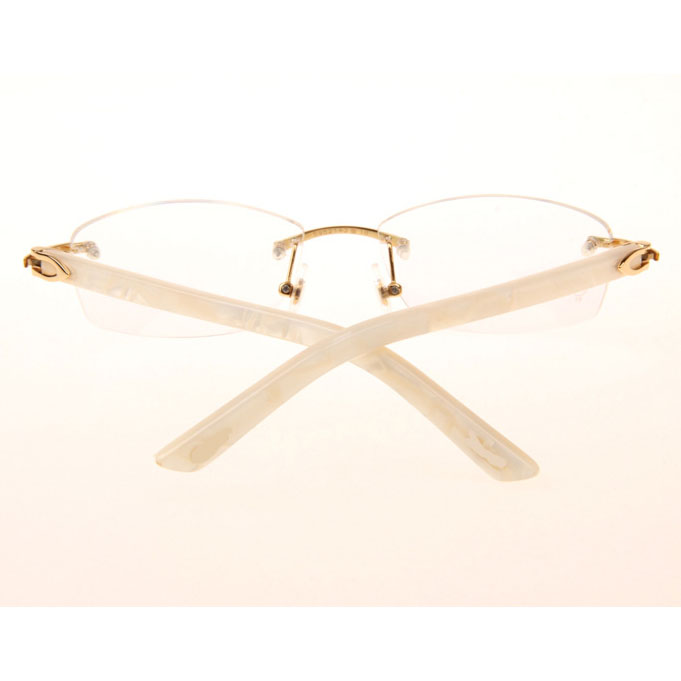 Cartier CT 5952143 Eyeglasses In Gold White - DesignerGu