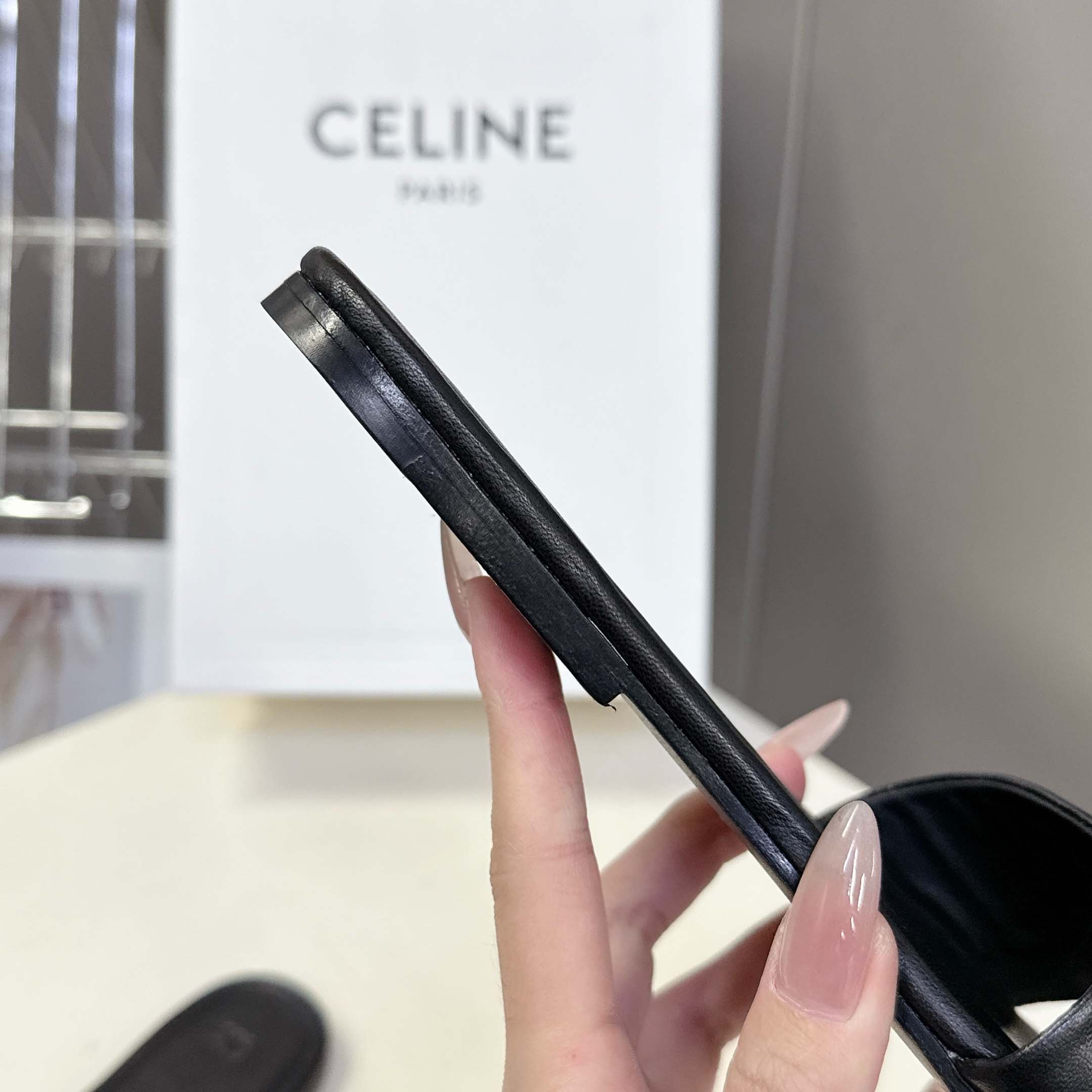 Celine Coast Mule In Lambskin - DesignerGu