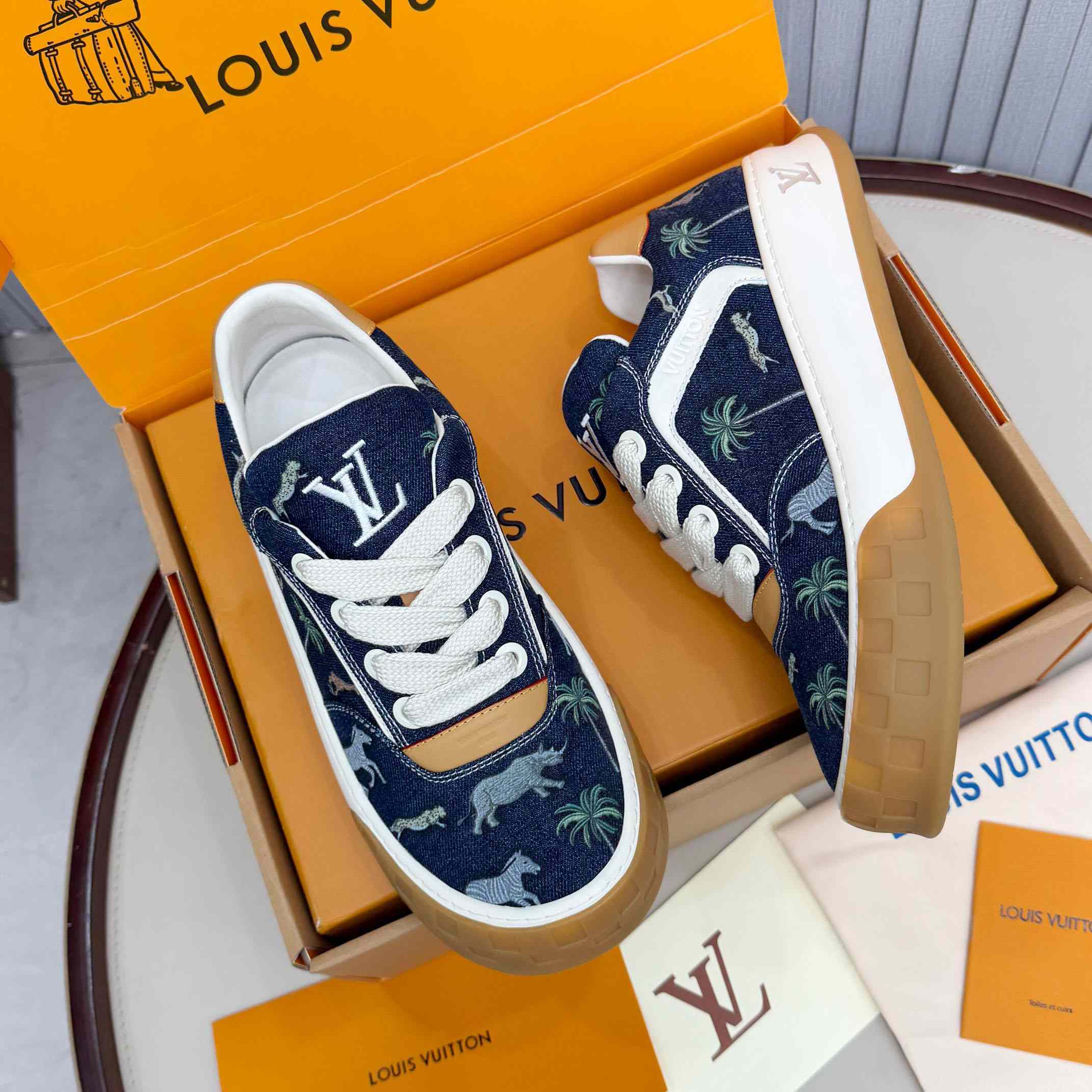 Louis Vuitton LV x The Darjeeling Limited LV Tilted Sneaker  1AJTLH - DesignerGu