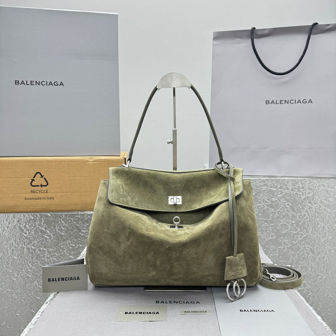 Balenciaga  Rodeo Handbag Medium In Khaki - DesignerGu