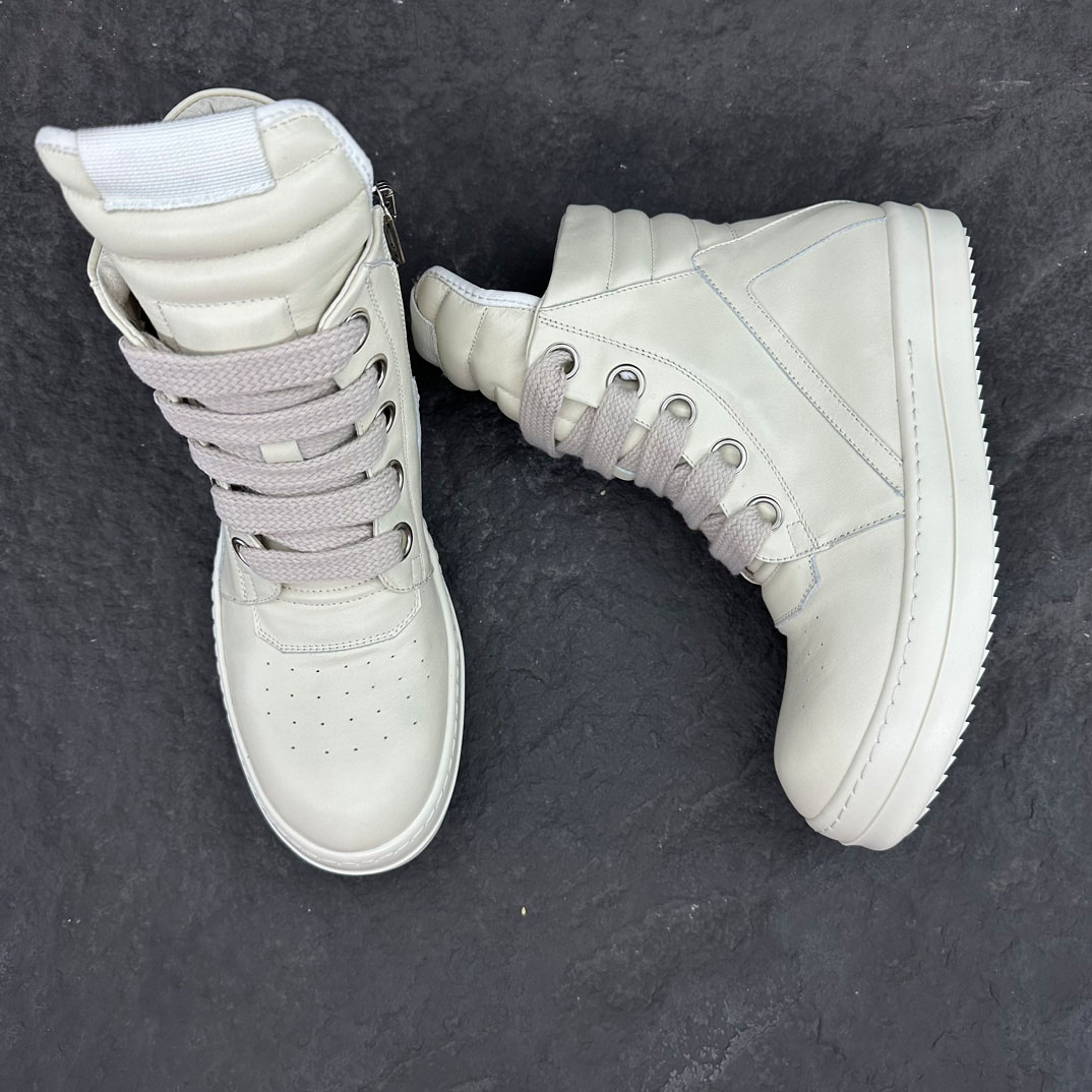 Rick Owens Geobasket High 'Milk' - DesignerGu
