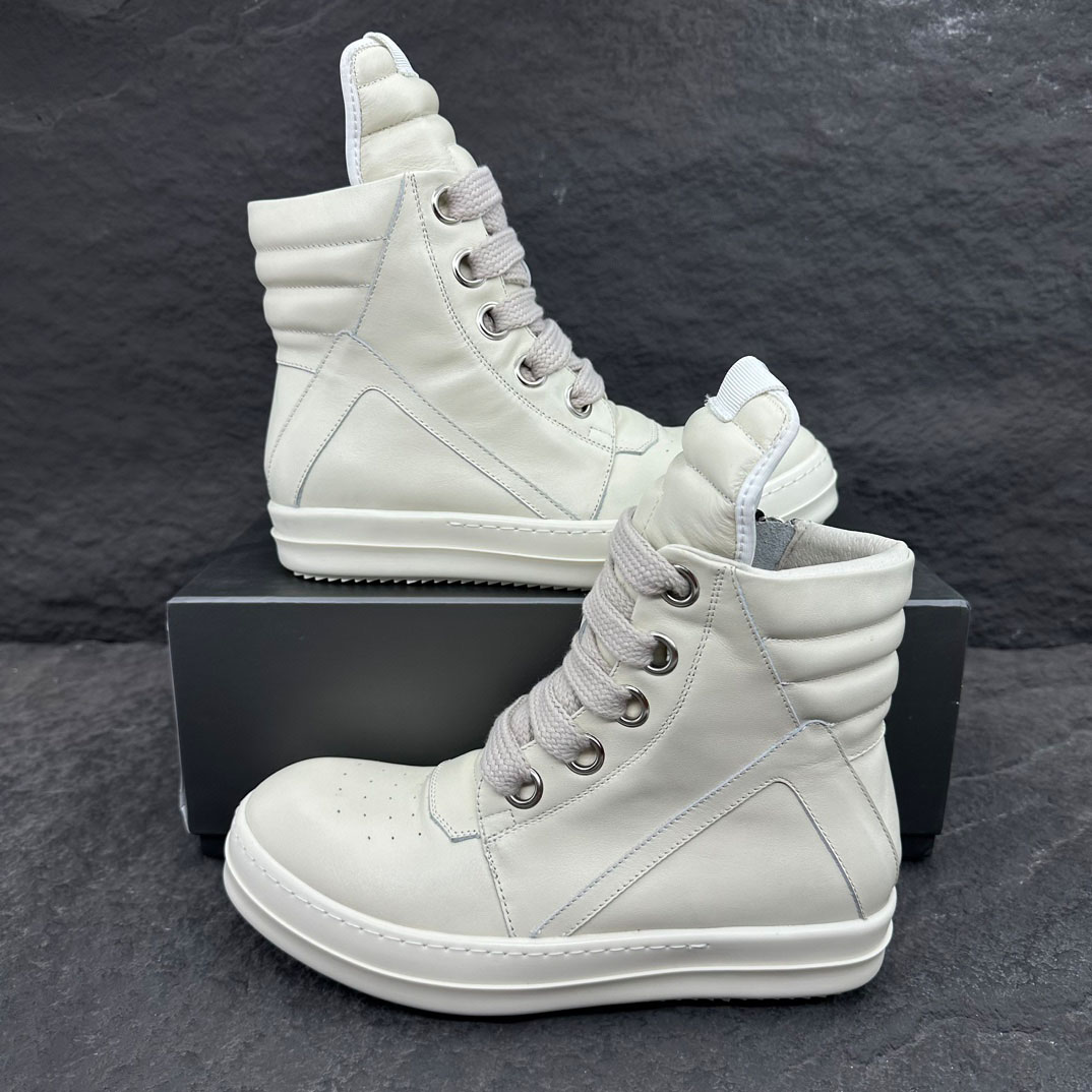Rick Owens Geobasket High 'Milk' - DesignerGu