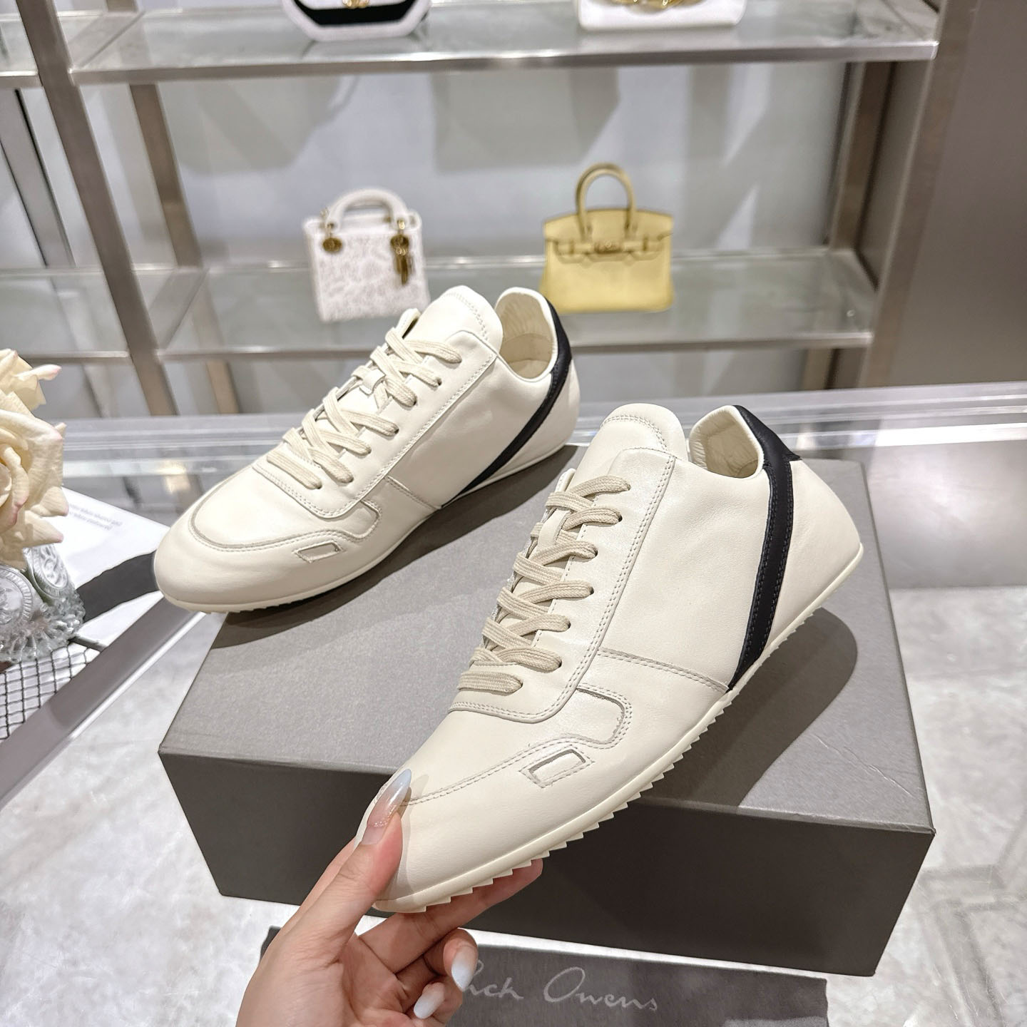 Rick Owens Concordians Minimal Sneaker 'Milk Black' - DesignerGu