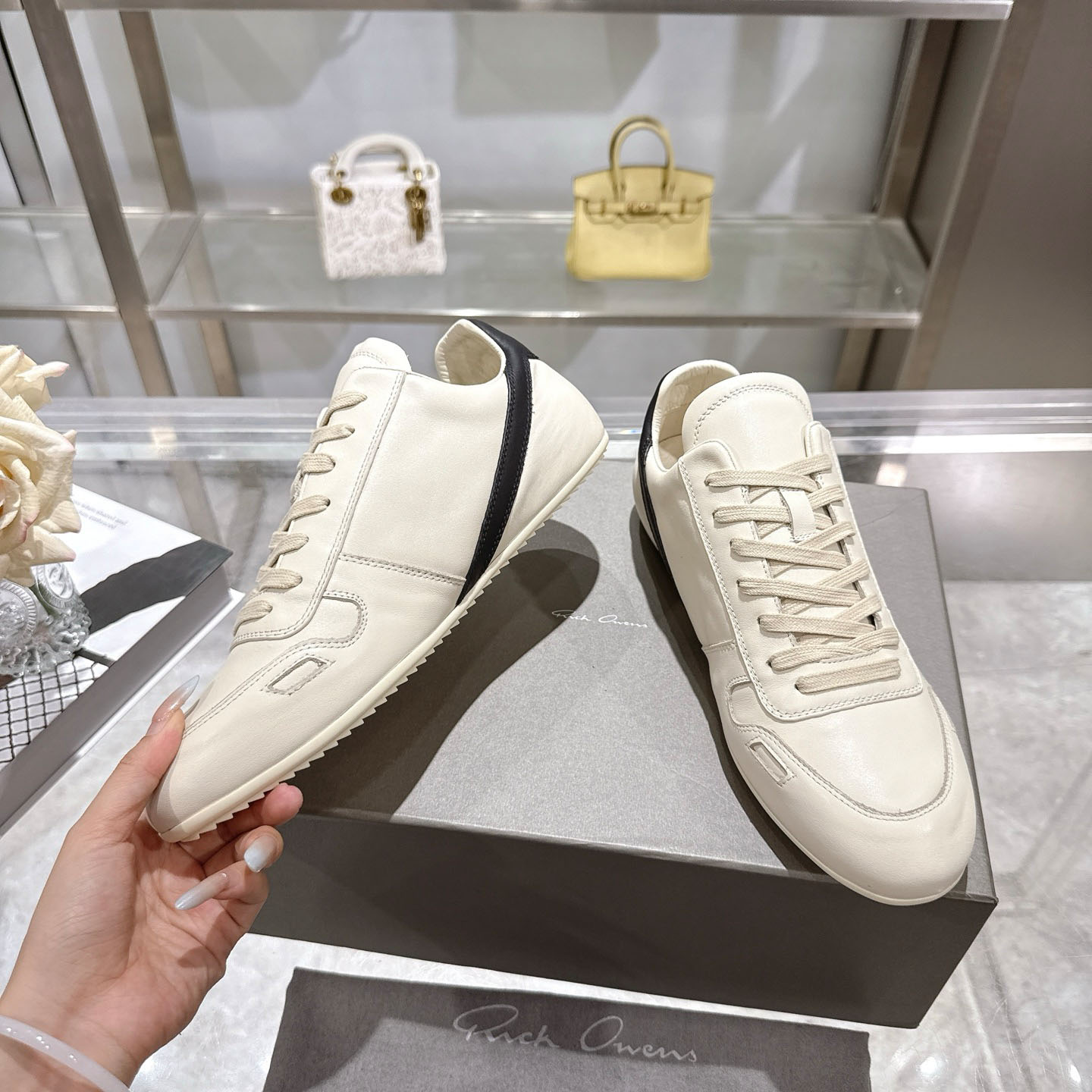 Rick Owens Concordians Minimal Sneaker 'Milk Black' - DesignerGu