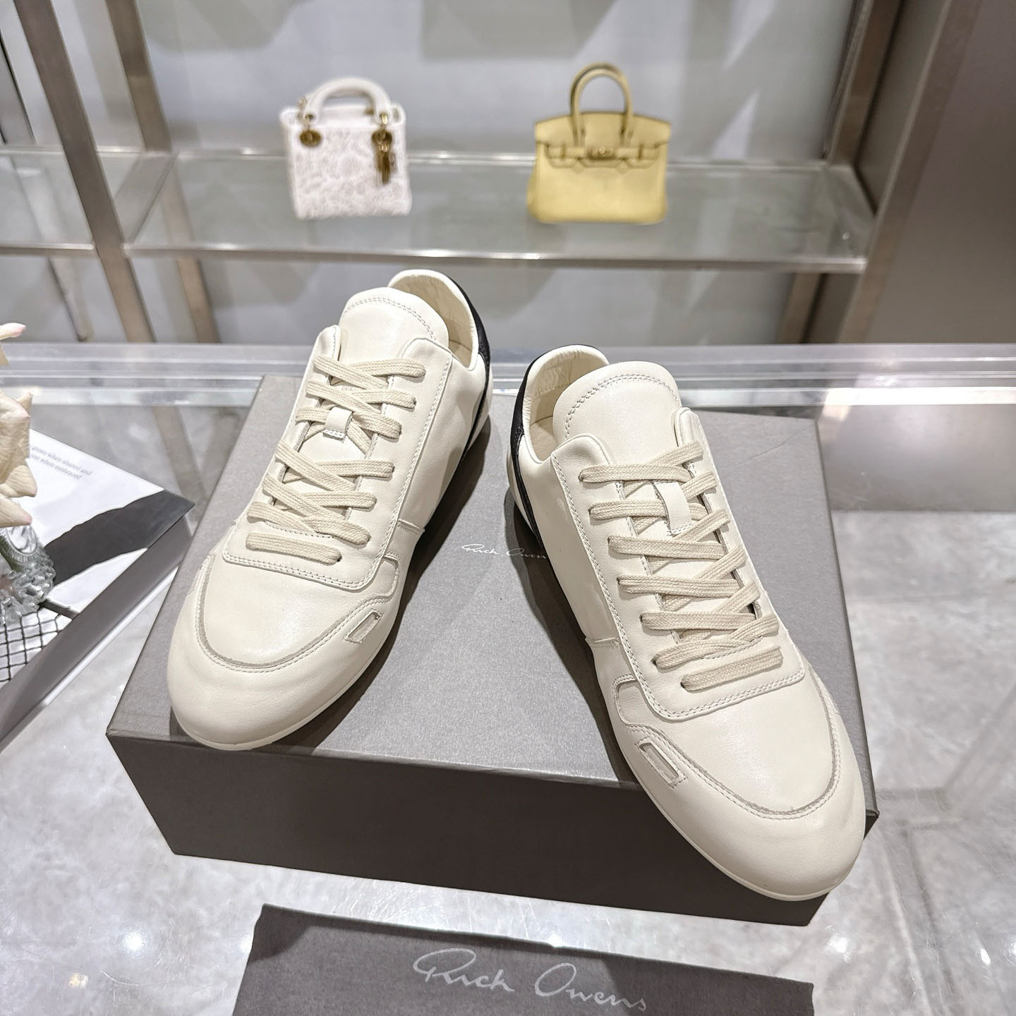 Rick Owens Concordians Minimal Sneaker 'Milk Black' - DesignerGu