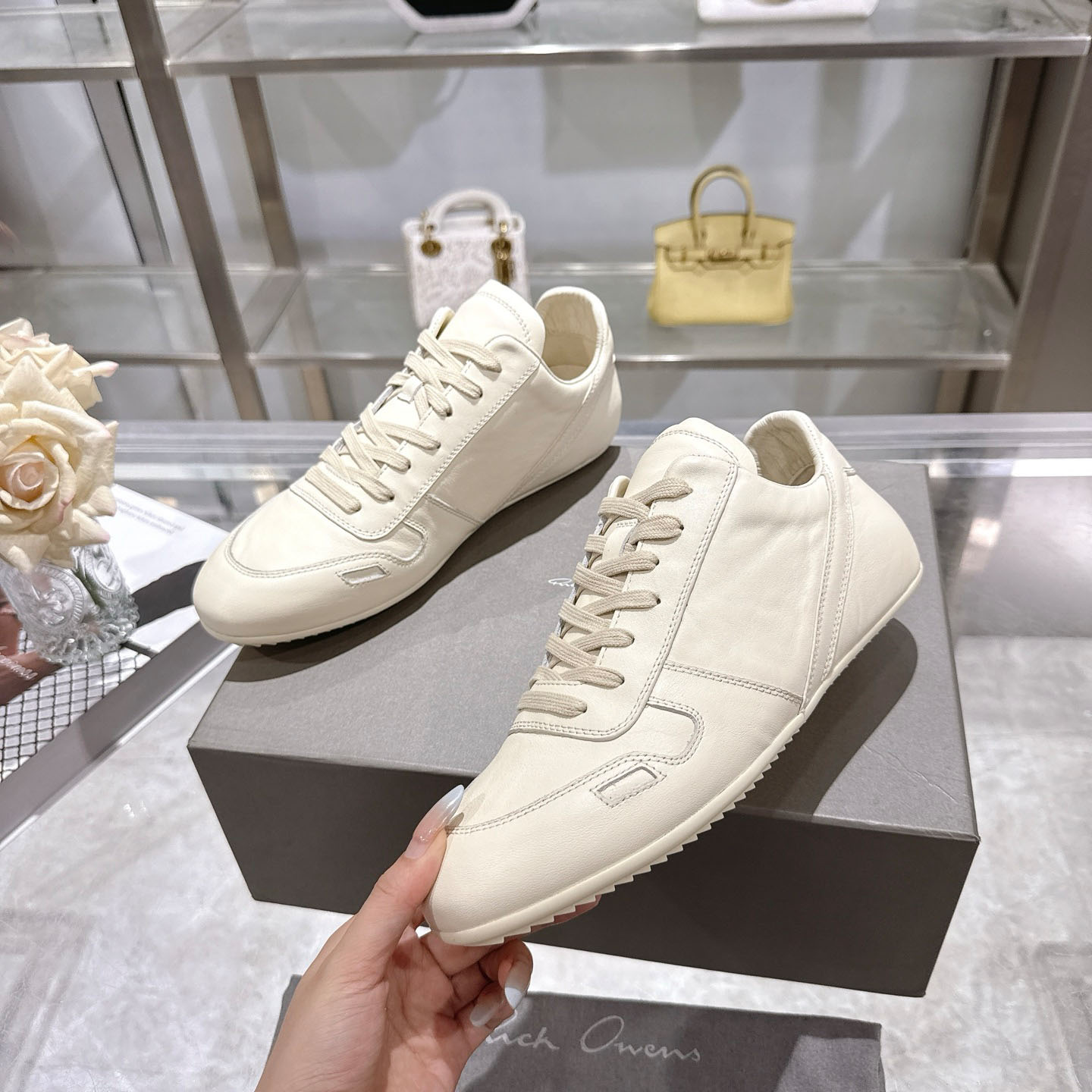 Rick Owens Off-White Temple Minimal Sneakers - DesignerGu