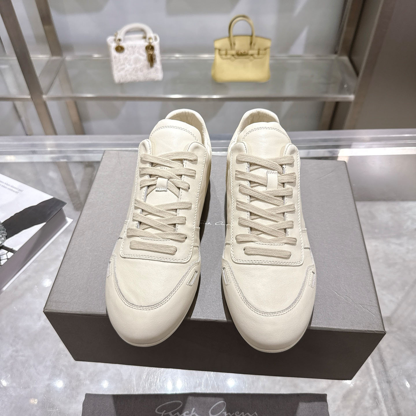 Rick Owens Off-White Temple Minimal Sneakers - DesignerGu