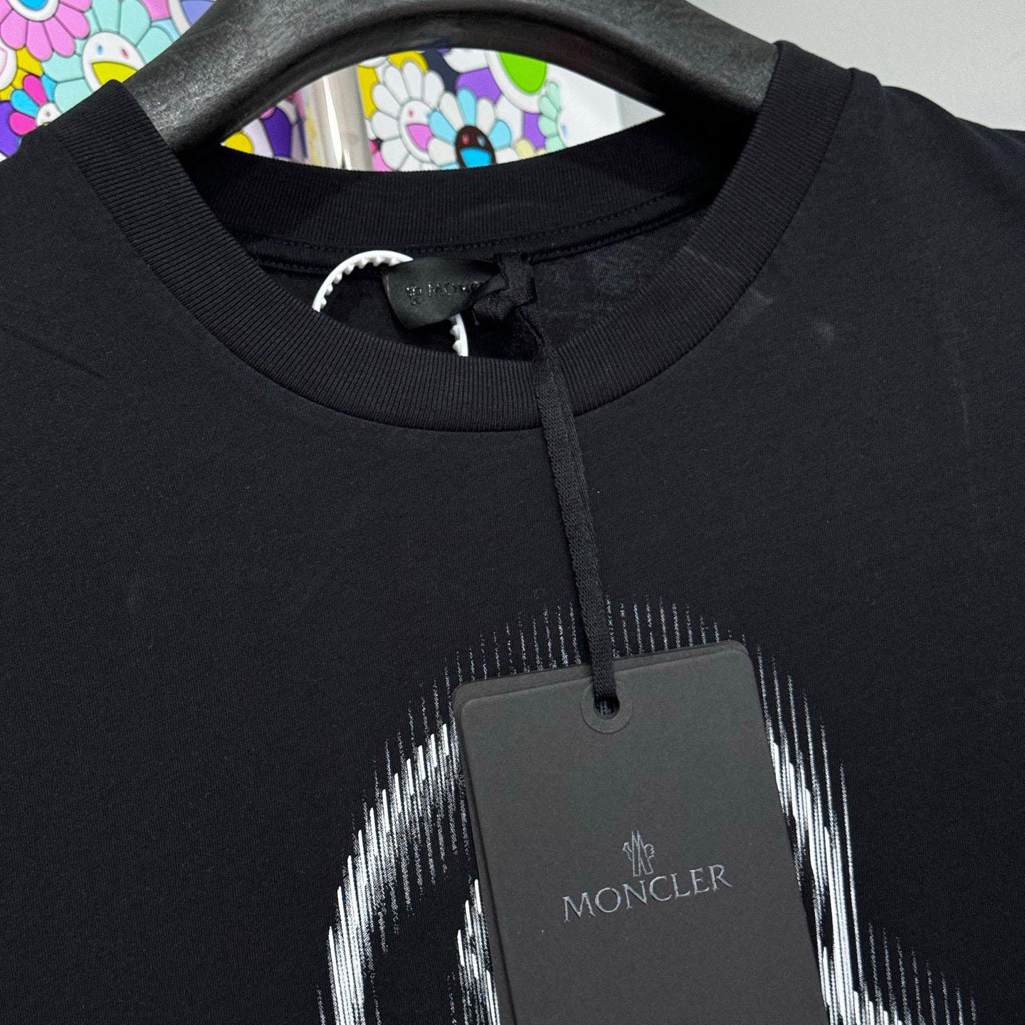 Moncler Blurred Logo Cotton T-Shirt - DesignerGu