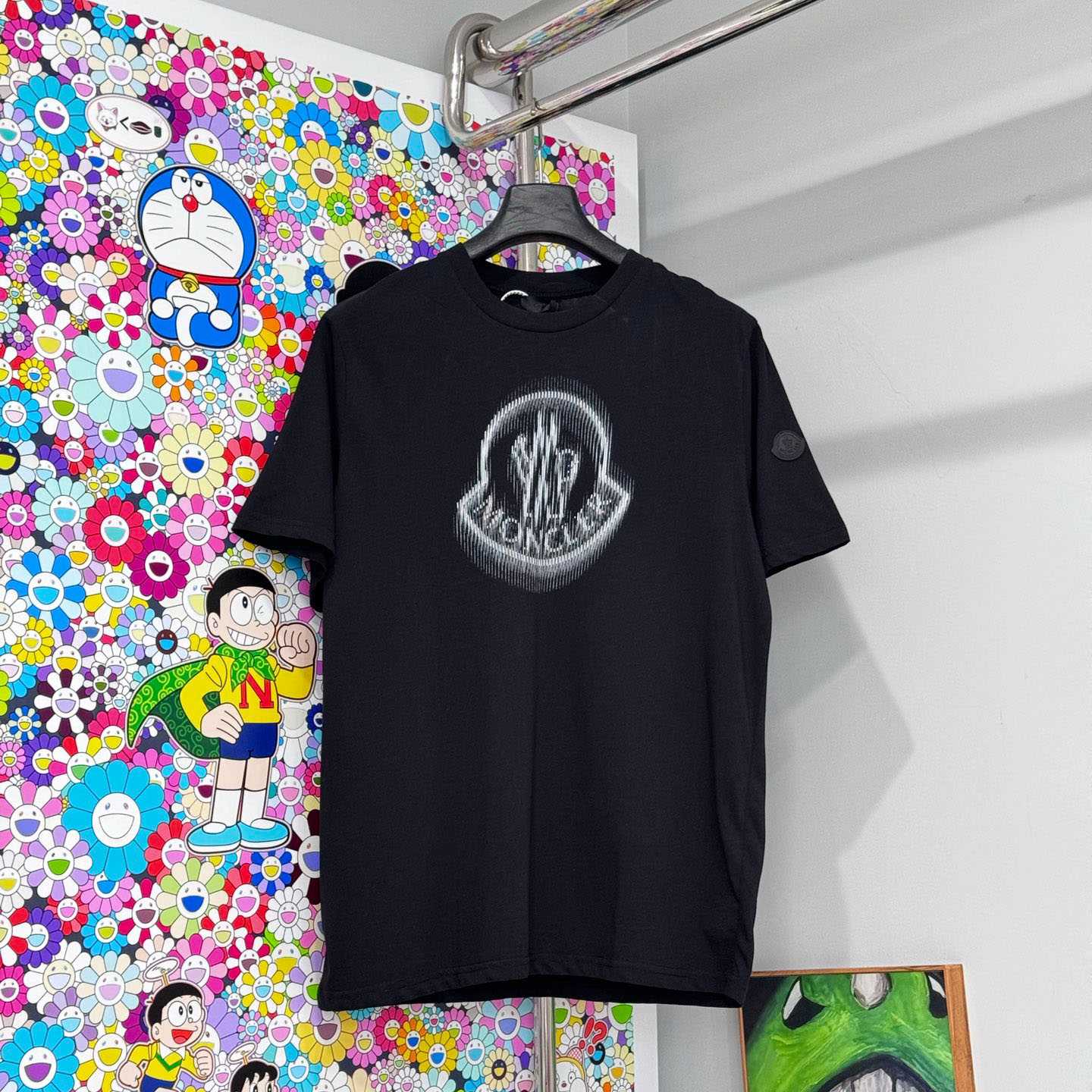 Moncler Blurred Logo Cotton T-Shirt - DesignerGu