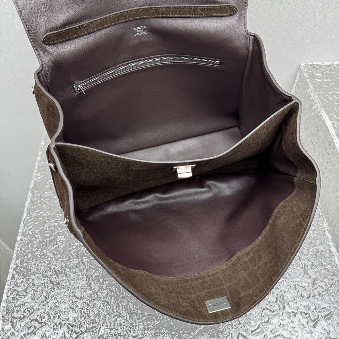 Balenciaga Rodeo Handbag Medium In Dark Brown - DesignerGu