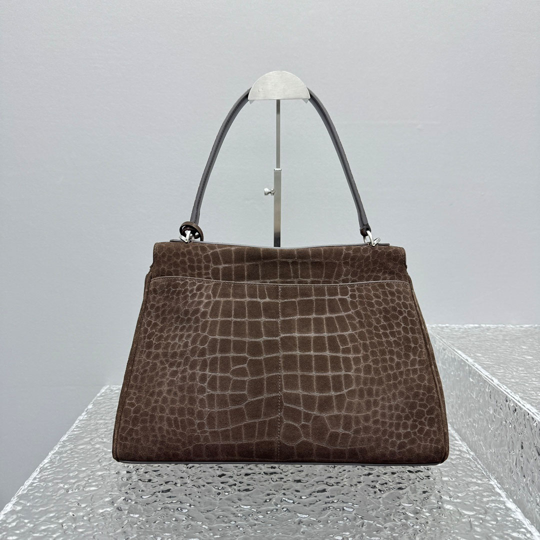 Balenciaga Rodeo Handbag Medium In Dark Brown - DesignerGu