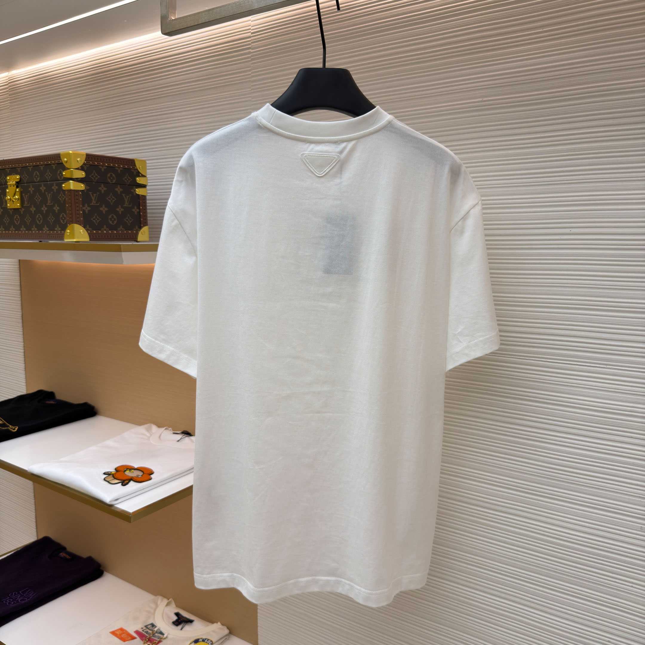 Prada Printed Cotton T-shirt - DesignerGu