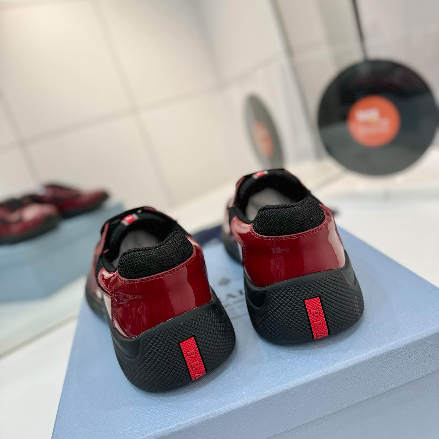 Prada america's Cup Patent Leather Sneakers - DesignerGu